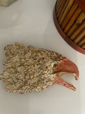 Vintage Mimi di N Enamel & Gold Eagle Head Belt Buckle